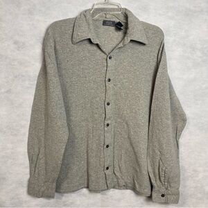 Vintage Crazy Horse A Claiborne Co Men’s Ribbed Long Sleeve Shirt Sz Large Gray